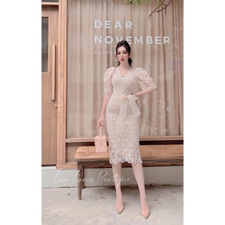 Váy ôm body ren thiết kế cao cấp cổ tim MSHT5