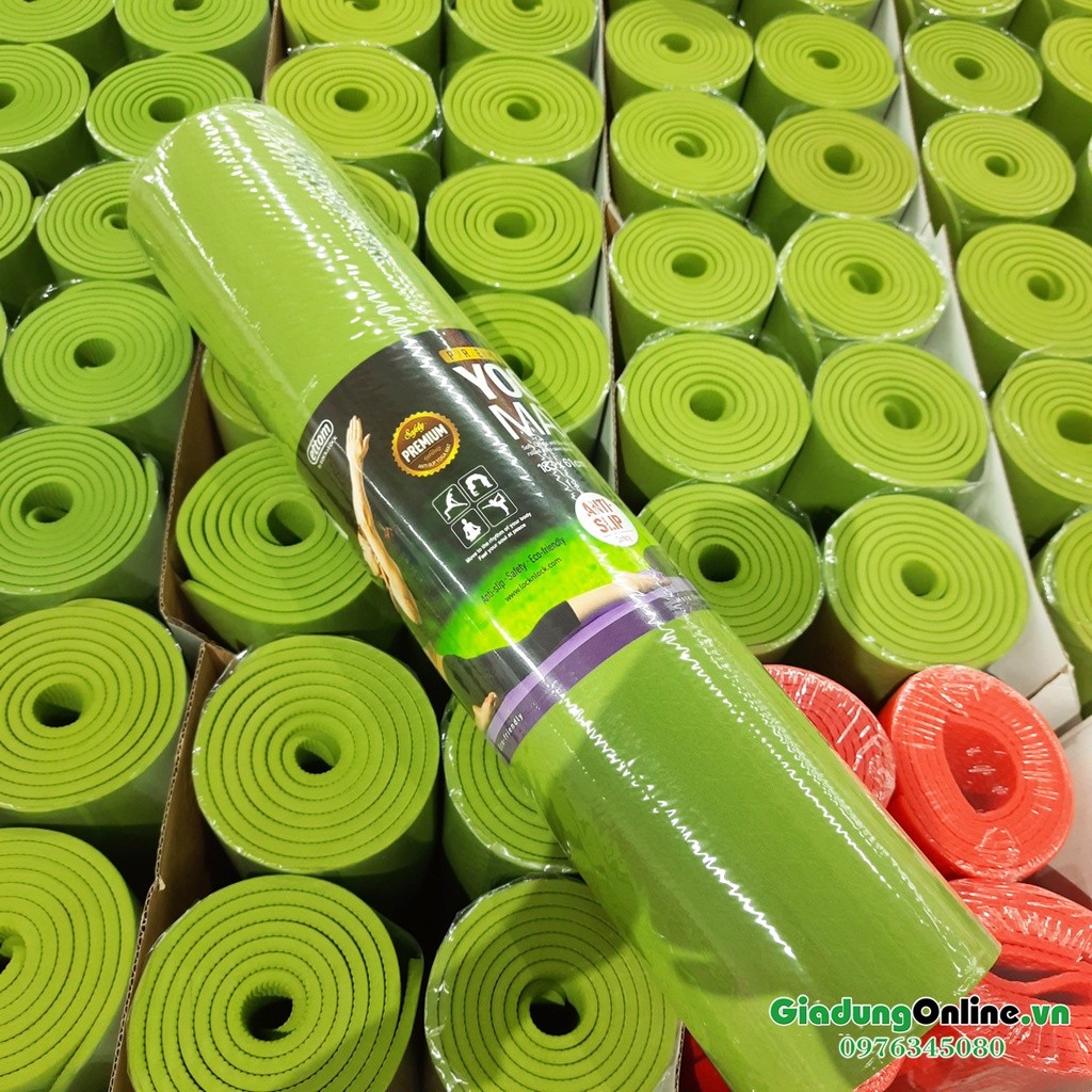 Thảm tập Yoga Lock&amp;Lock Chất Liệu TPE Bền Đẹp MAT211 xanh