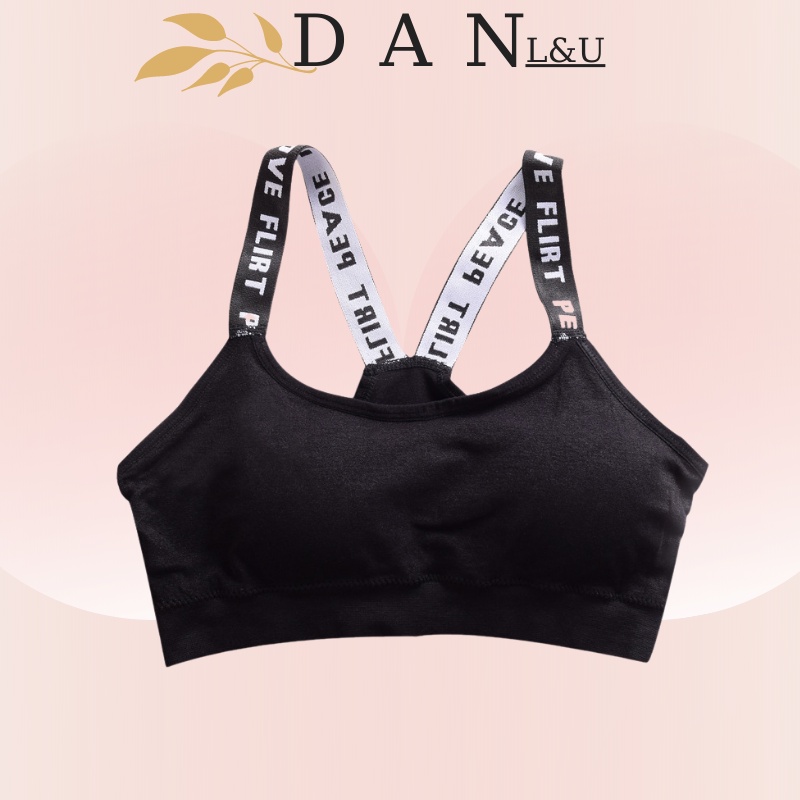 Áo Ngực Thể Thao 2 Dây Viền Chữ Cá Tính Cho Nữ DAN L&amp;U A1102