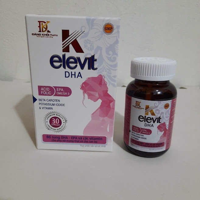 Viên uống Vitamin tổng hợp cho bà bầu bổ sung DHA , Acid Folic - K ELEVIT DHA - Hộp 30 viên