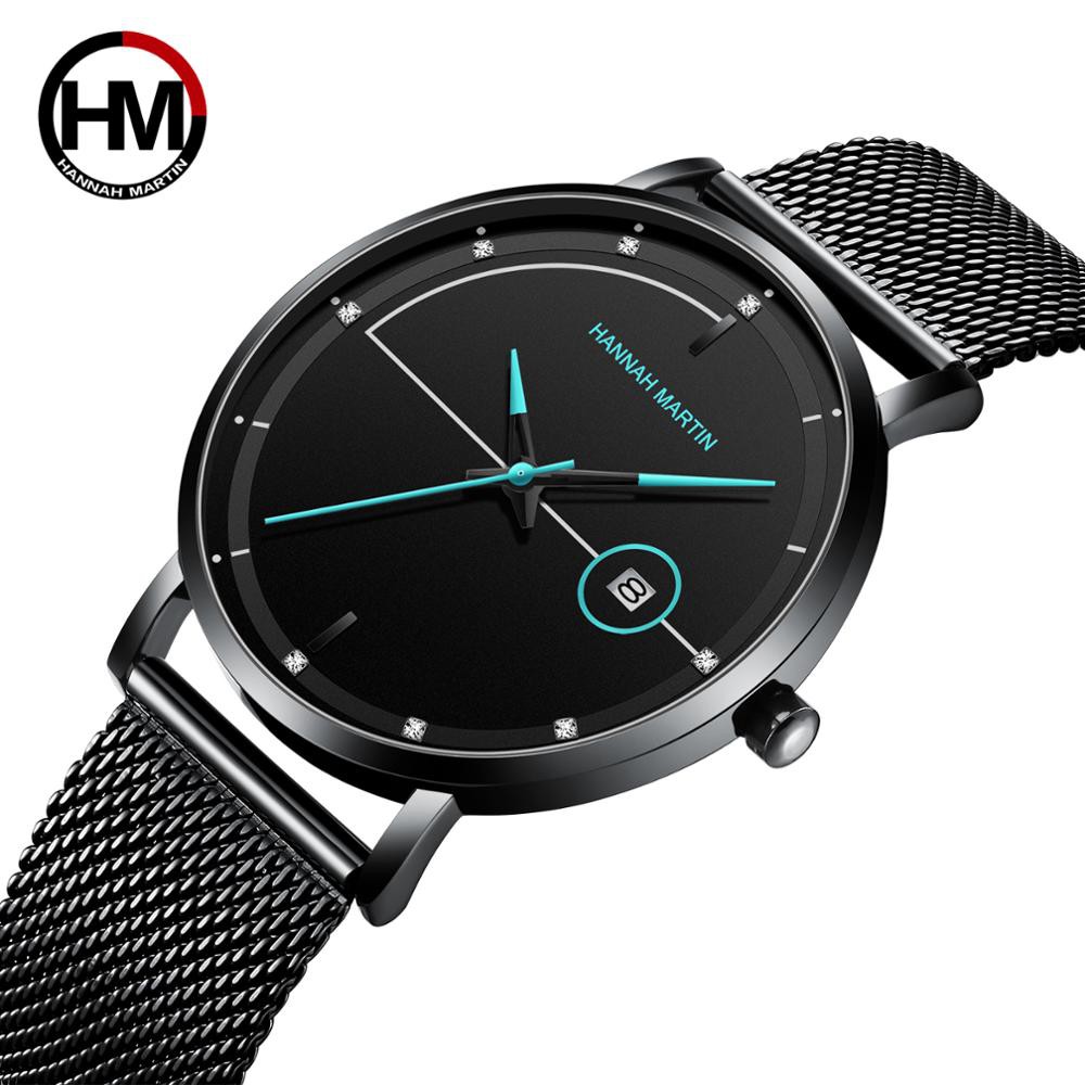 Đồng hồ nam chính hãng Hannah Martin HM-101 dây thép siêu mỏng đẹp máy Nhật cao cấp thumbnail