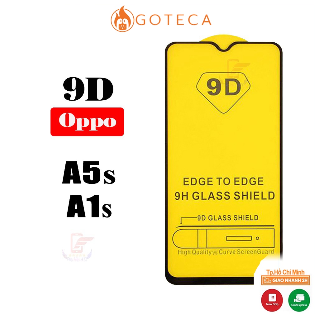Kính cường lực OPPO A5s-Full màn hình - 9D-Độ cứng 9H [SALE&amp;freeship50k]