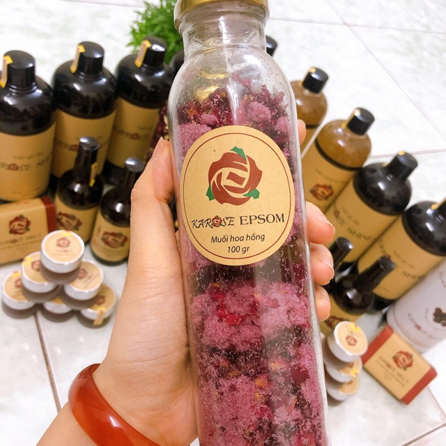 Muối tắm hoa hồng