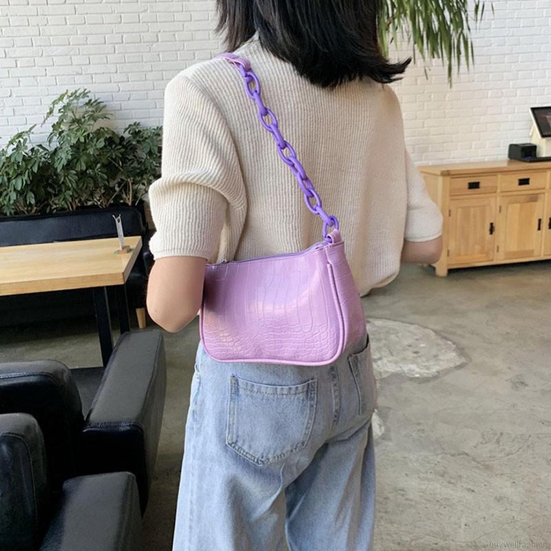 [Baywellfashion]Túi Đeo Vai Hoa Văn Da Cá Sấu Thời Trang Cá Tính túi xách nữ đẹp