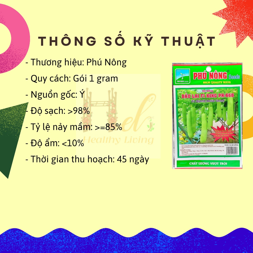 Hạt Giống Bầu Lai King Sai Trái, Dễ Trồng - Trồng Hạt Giống Rau Củ Quả Bằng Đất Sạch, Xơ Dừa, Mùn Dừa, Phân Bón Hữu Cơ