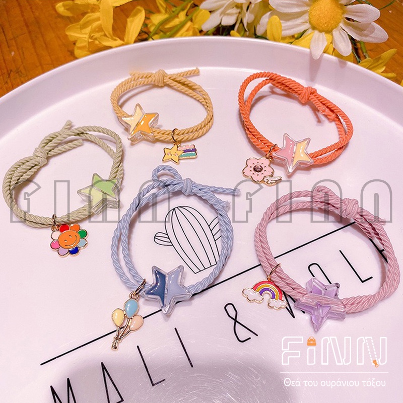Dây Cột Tóc Mặt Ngôi Sao Acrylic Thời Trang Hàn Quốc Nhập Khẩu Cho Nữ