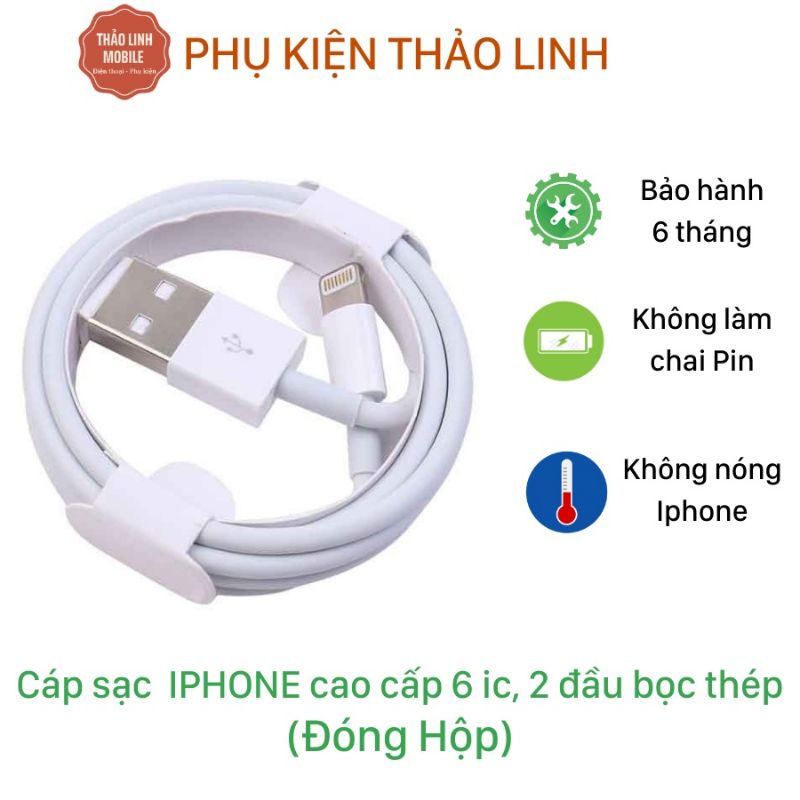 CÁP SẠC IPHONE  CAO CẤP DÂY SẠC IPHONE CHÍNH HÃNG FOXCONN - BẢO HÀNH 6 THÁNG ĐỔI MỚI