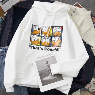 Áo unisex Hoodie in nỉ bông nhiều màu (38-70kg). H23-donald - vịt
