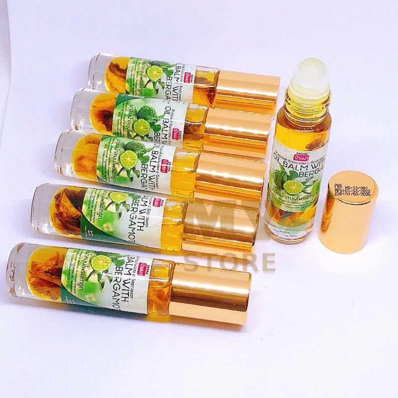(Chính Hãng) Dầu Lăn Thảo Dược Oil Balm With Bergamot Otop- Hương Chanh Thái Lan 8cc