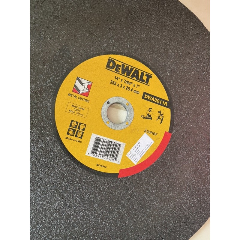 Đá Cắt Sắt  355x3x25.4mmDEWALT DWA8011R - Chính Hãng CHOP SAW WHEEL CUTTING 355
