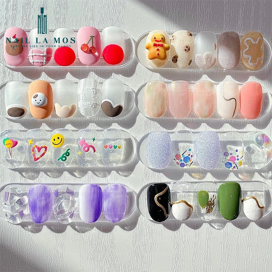 Set 10 thanh trưng bày mẫu nail Hàn Quốc đẹp - 1 thanh dán được 5 móng