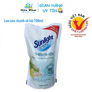 1 Bịch nước lau sàn Sunlight Thiên Nhiên Chiết Xuất Chanh và Tinh Dầu Sả túi 700g