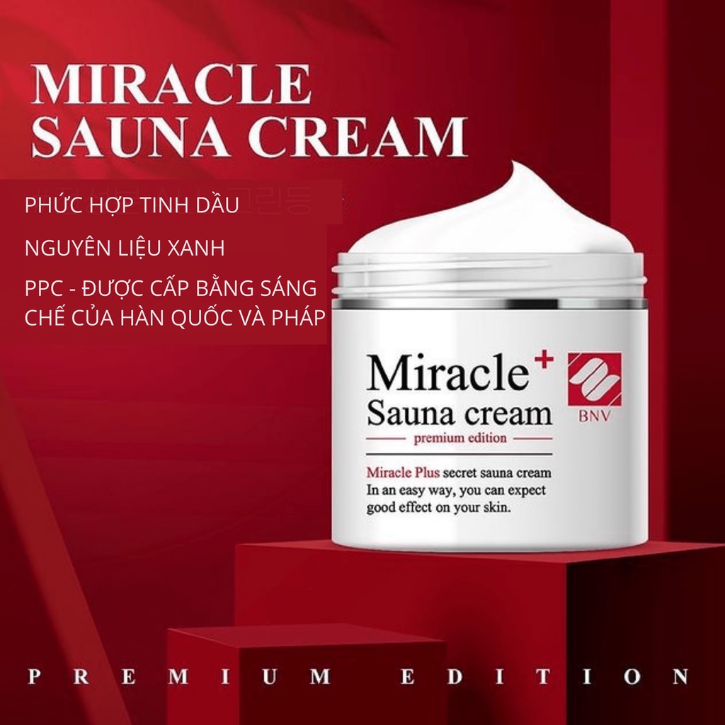 Kem tan mỡ lạnh Miracle Sauna Cream - Kem massage toàn thân sinh nhiệt lạnh thúc đẩy tiêu hao năng lượng