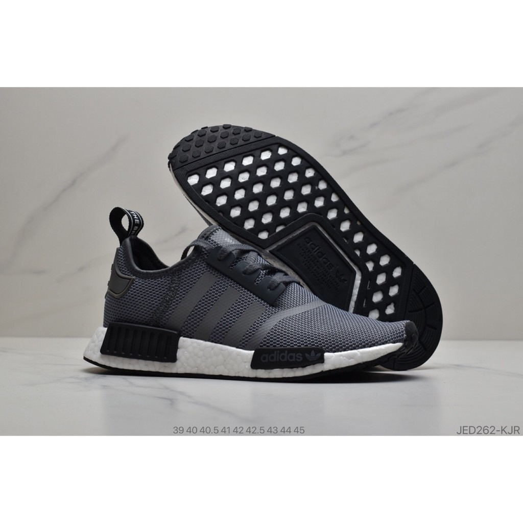 Genuine Adidas NMD R1 Primeknit Triple Black B42087 Men Running Sports Shoes JED262-KJR 0419