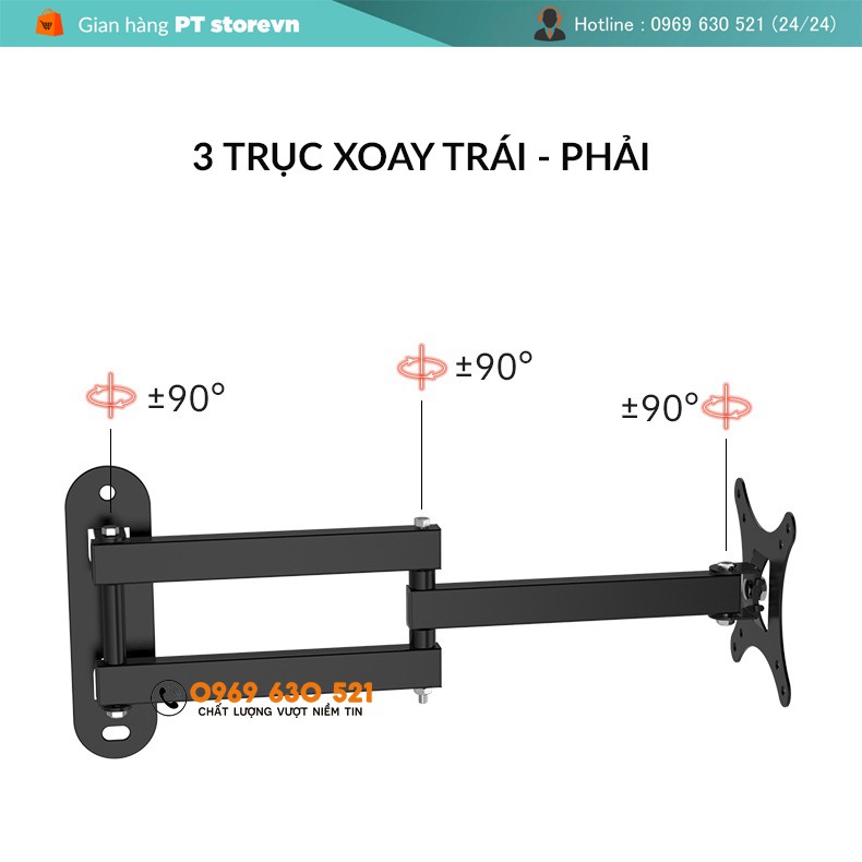 [Mã ELORDER5 giảm 10K đơn 20K] Giá treo màn hình máy tính - xoay 180 độ trái/phải - CP102 17- 32 inch