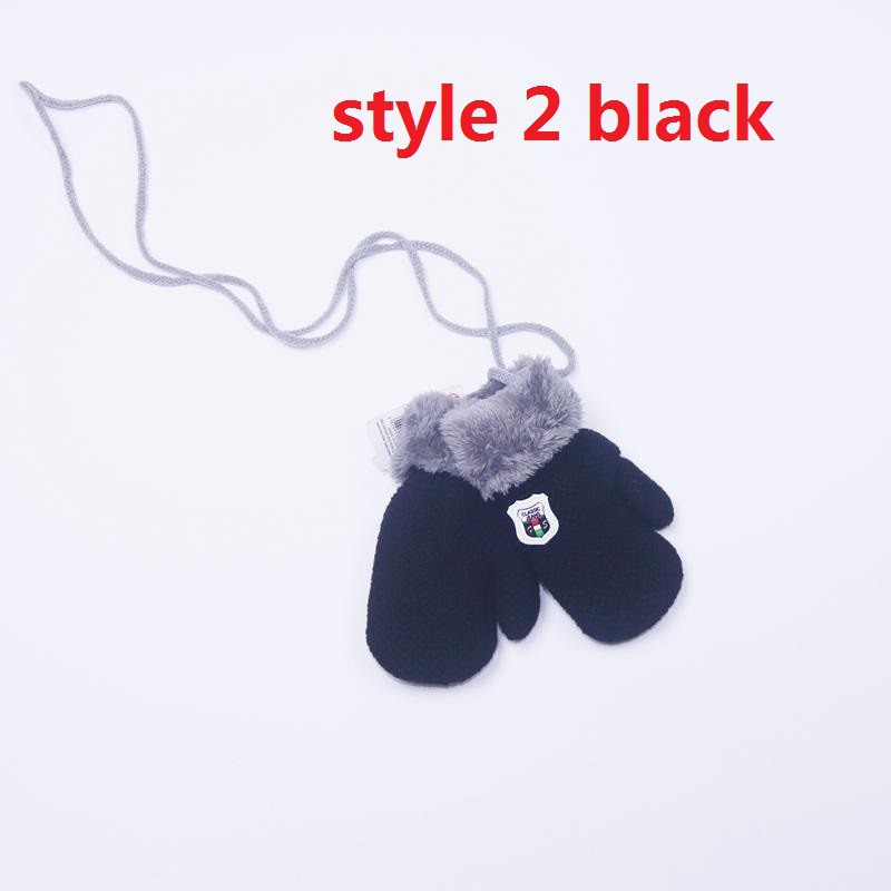 Găng tay len phối lông ấm áp cho bé