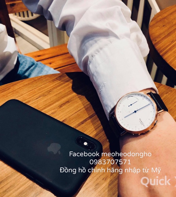 (Auth) ĐỒNG HỒ NAM SKAGEN CONNECTED LEATHER HYBRID SMARTWATCH