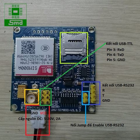 Module Sim800A Không Dây GSM GPRS STM32