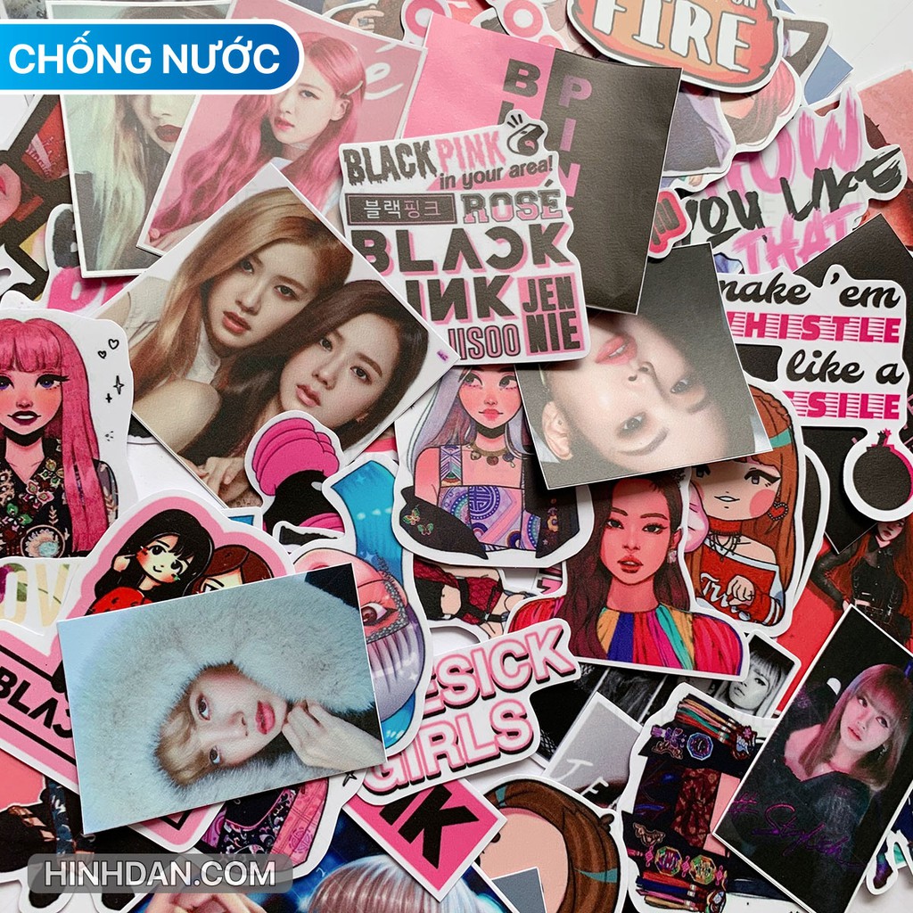 Sticker BLINK - KPOP dễ thương chống nước dán trang trí laptop, nón bảo hiểm, đàn guitar, góc học tập