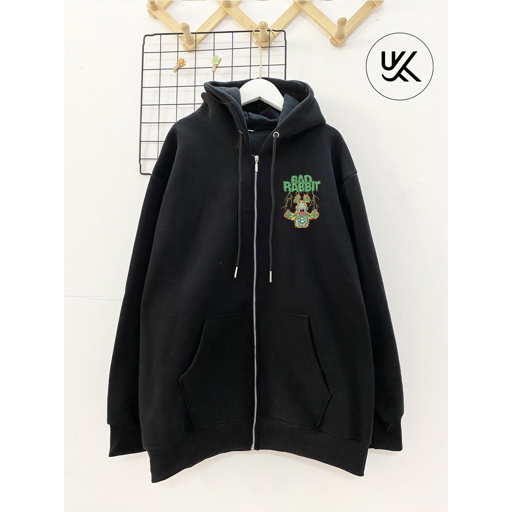 Áo Nỉ HOODIE BAD RABBIT dây kéo, Form Rộng Ulzzang Unisex , hoodie nỉ bông cao cấp, nam nữ. kkimshop