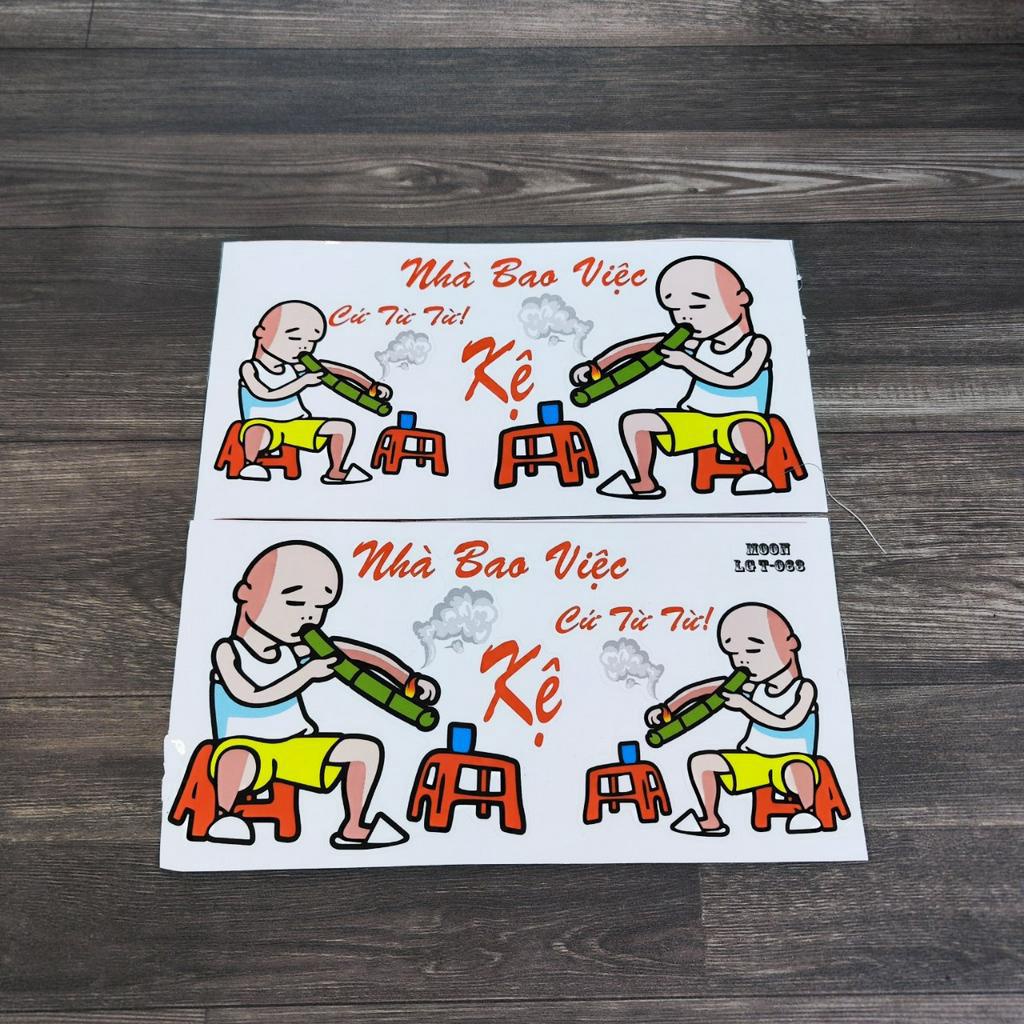 (GIÁ 2 MIẾNG) Bộ tem chế HOẠT HÌNH NHÀ BAO VIỆC - CỨ TỪ TỪ siêu chất siêu cá tính