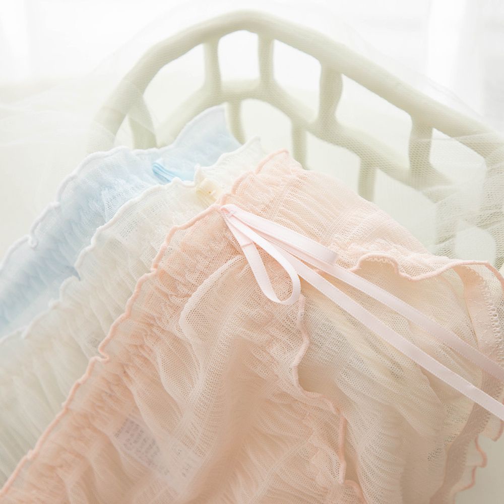Quần lót nữ bằng cotton lụa trong suốt thoáng khí không đường may đính nơ