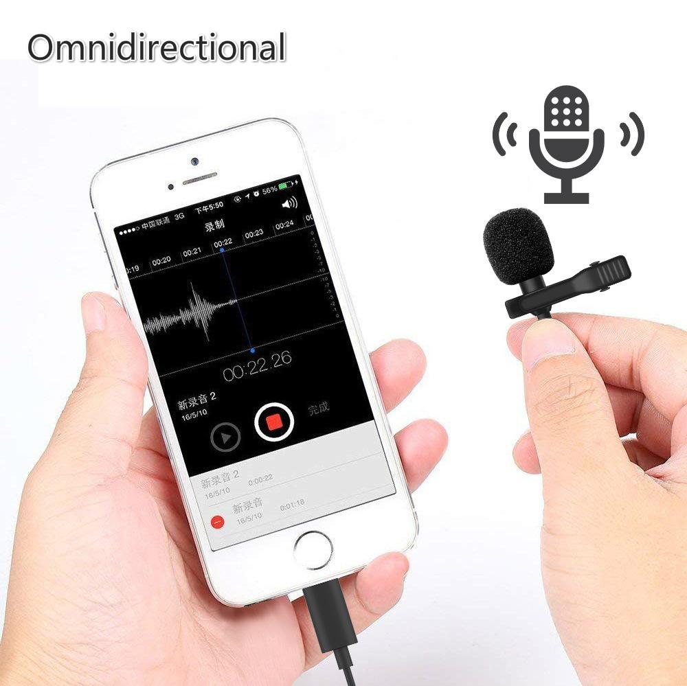 Micro Cài Cổ Áo Giắc Cắm 3.5mm Lavalier Tiện Dụng Cho Điện Thoại Samsung Huawei Xiaomi