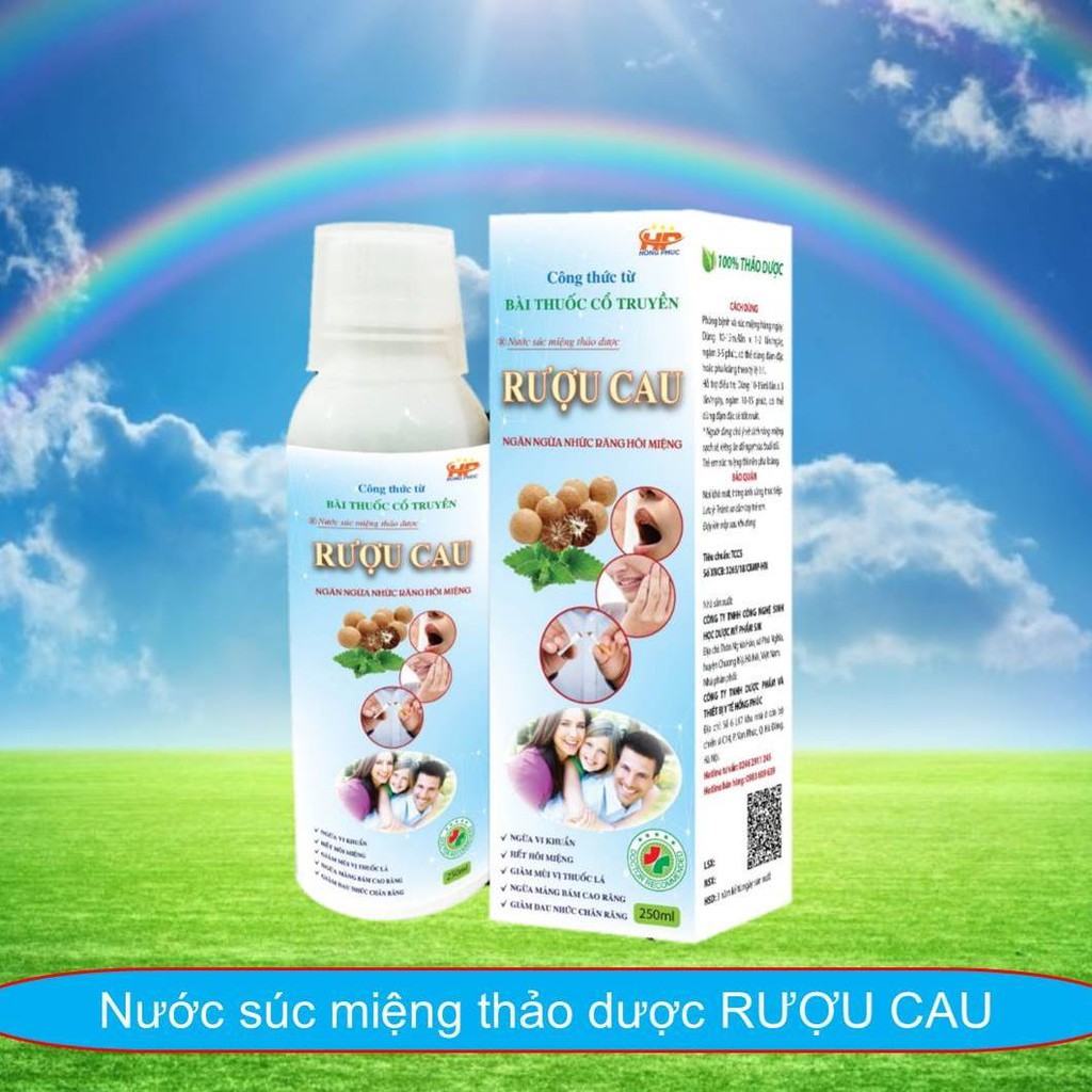 Nước súc miệng thảo dược RƯỢU CAU ngăn ngừa nhức răng hôi miệng