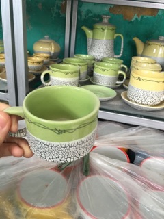 Bộ ca cốc Bát tràng men rạn