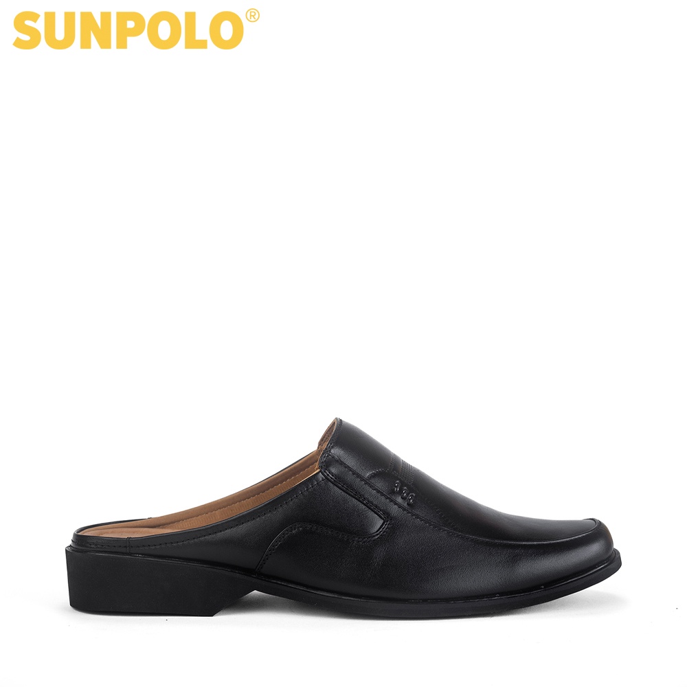 Giày sục dép nam Da bò cao cấp SUNPOLO đi làm công sở, đi chơi SPO001