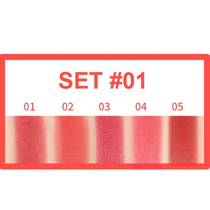 Set son sáp dưỡng ẩm môi, son sáp bộ 5 cây LIDẾAL LOOK IN A BOX MINI