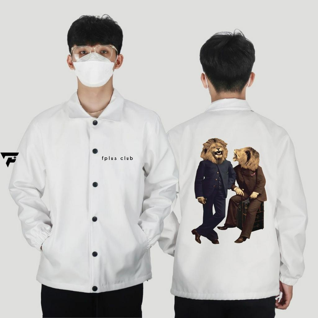 Áo Khoác Gió Basic Unisex FPLUS cổ bẻ dây rút Jacket 2 lớp AKB4