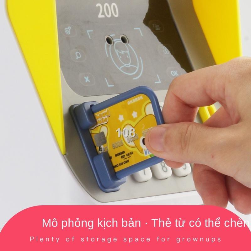 Emáy rút tiền atm trẻ em thông minh con heo đất có thể truy cập mật khẩu hộp nhận dạng khuôn mặt mạng cô gái màu đỏ