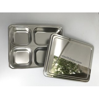 Khay cơm inox sâu lòng 4 hoặc 5 ngăn, inox 304 cao cấp