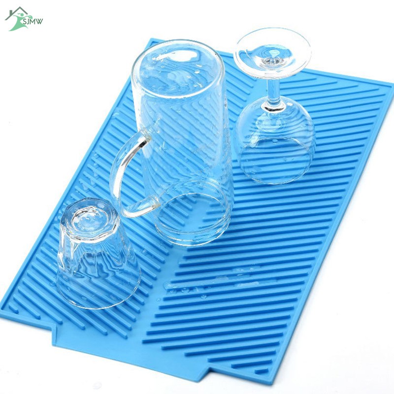 Thảm Silicone Hong Khô Chén Đĩa An Toàn Không Độc Hại Cách Nhiệt Dễ Vệ Sinh Cho Nhà Bếp