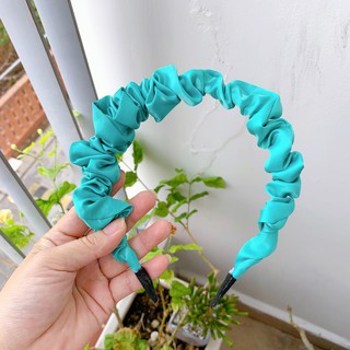 Cài tóc vải scrunchies màu trơn lụa bóng