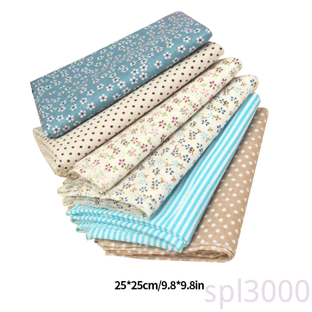 Set 6 Tấm Vải Cotton Họa Tiết Hoa Tự May Vá Đồ Thủ Công