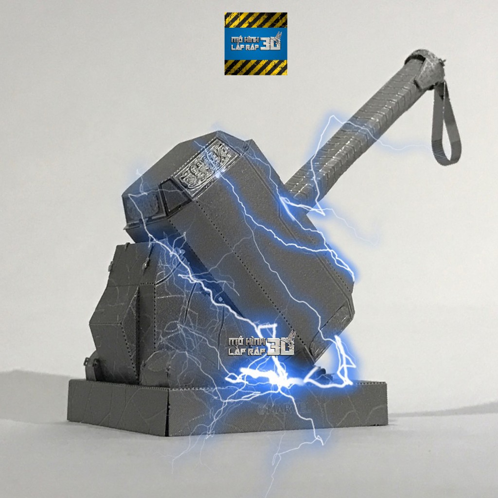 Mô hình 3D kim loại lắp ráp Búa Thor Mjolnir Marvel [ Chưa Lắp ]