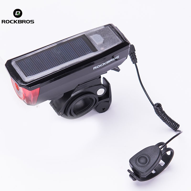Đèn pha Rockbros kiêm còi xe đạp dùng năng lượng mặt trời