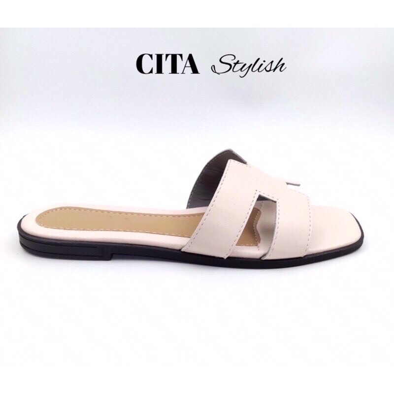 Dép đế bệt chữ H quai ngang nữ CITA STYLISH lót êm da đẹp mã CITA.08