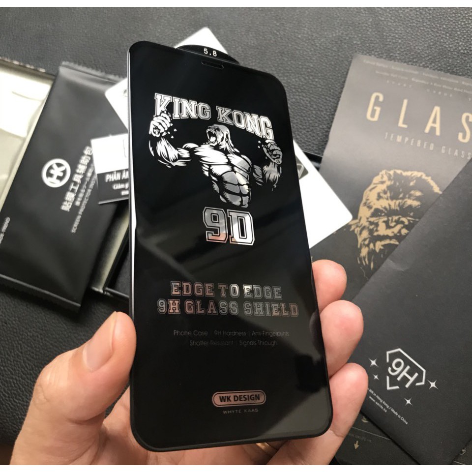 Kính Cường Lực KingKong 9D Trong Suốt Cho iPhone X/XS,XSM-11/11Pro/11PRM- 12/12Pro/12PRM- 13/13Pro/13PRM- iP14, iP15Seri