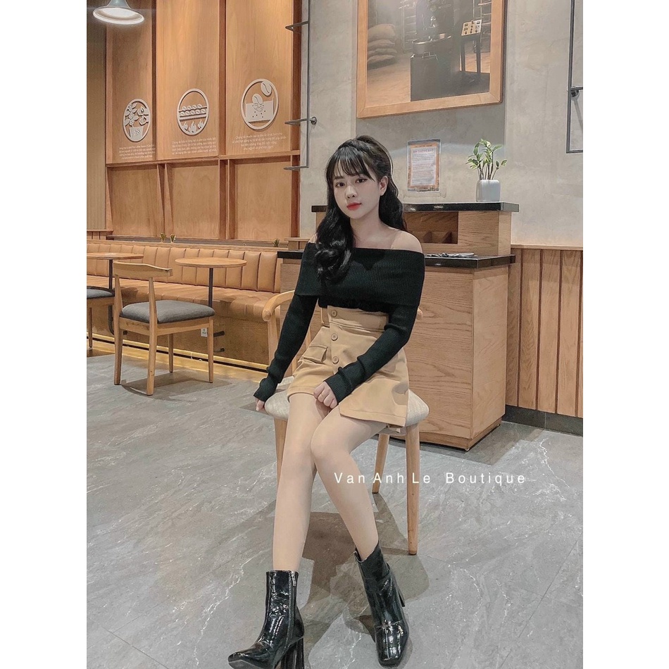 Áo len tăm tay dài, áo len nữ bệt vai phom chuẩn xinh chất len đẹp phong cách trẻ trung mix gì cũng hợp hàng loại 1 | BigBuy360 - bigbuy360.vn