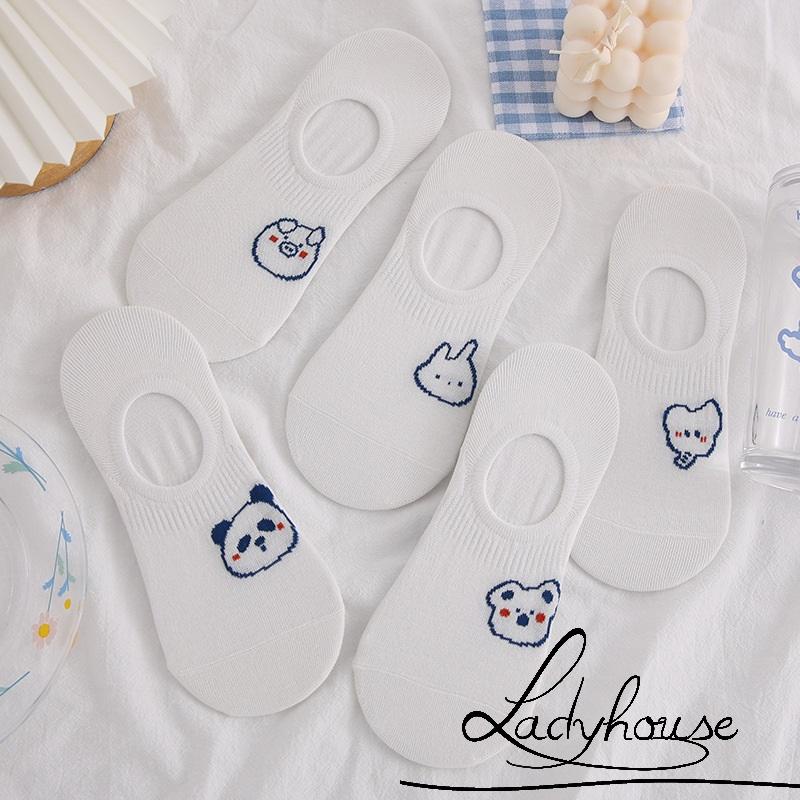 Vớ Ngắn Tới Mắt Cá Chống Trượt In Họa Tiết Động Vật Hoạt Hình Dễ Thương Cho Nữ