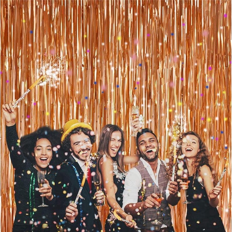 Cuộn Dây Ruy Băng Nhôm 2M Màu Cầu Vồng Trang Trí Phông Nền Chụp Ảnh