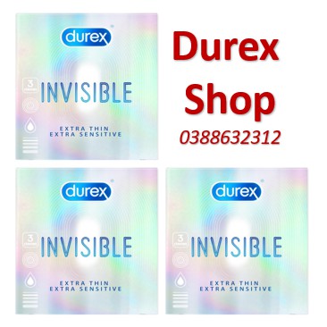 Bộ 3 hộp bao cao su ÔM SÁT SIÊU MỎNG Durex Invisible - 3 cái