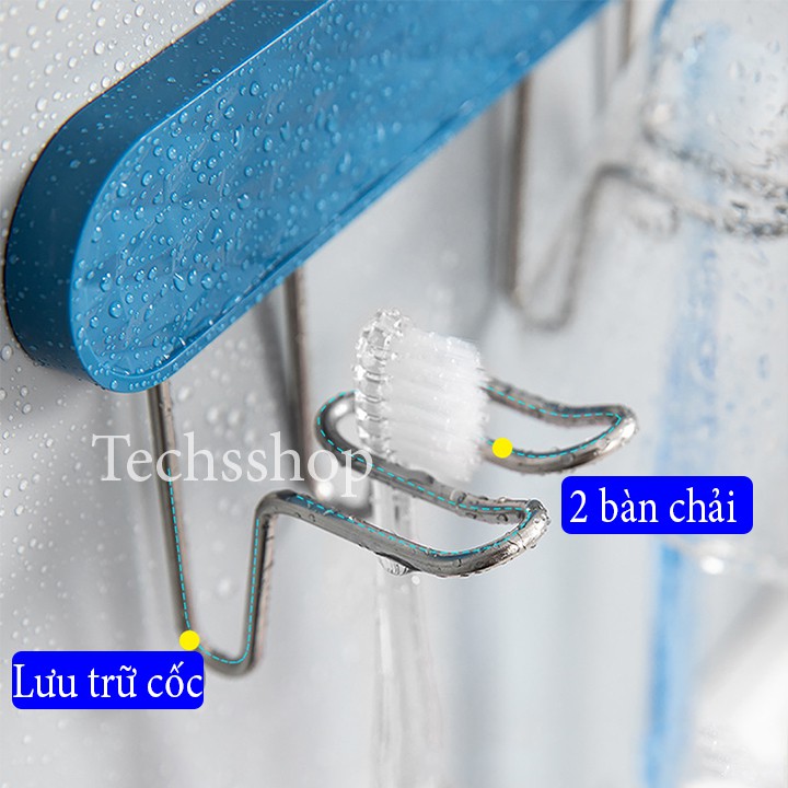 Giá Treo Bàn Chải Và Cốc Dán Tường Trong Nhà Tắm Loại Đôi ( 2 Cốc) - Dụng Cụ Móc Treo Đồ Trong Phòng Tắm