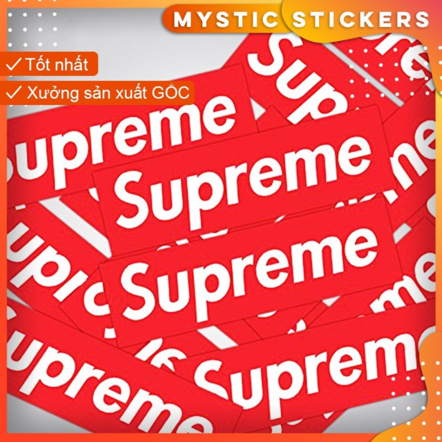 [SUPREME 7.5 X 2.5 CM] 01 Sticker chống nước/ trang trí,dán xe laptop mũ bảo hiểm vali...