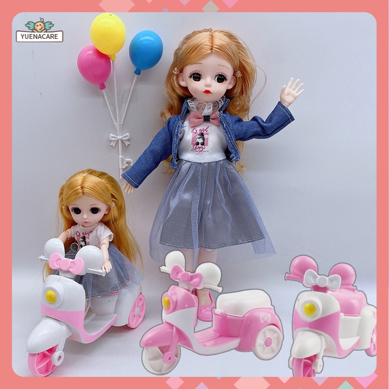Mô Hình Xe Đạp Màu Hồng Dễ Thương Trang Trí Nhà Búp Bê