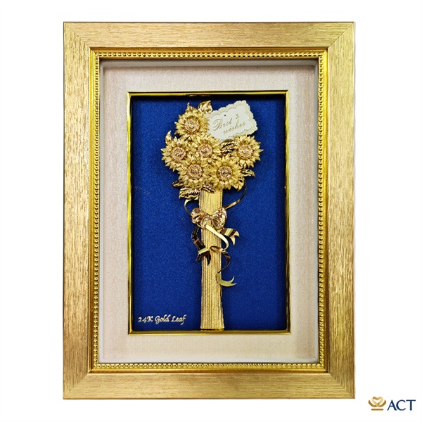 Tranh hoa hướng dương dát vàng 20x26 cm- quà tặng vợ, quà tặng bạn gái, quà 20/10, quà 8/3, quà vale