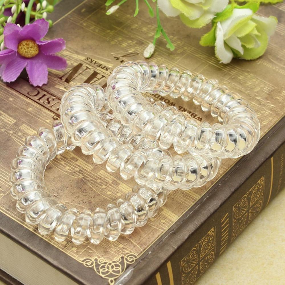 Set 3 Dây Cột Tóc Co Giãn Trong Suốt Thời Trang Giá Đỡ
